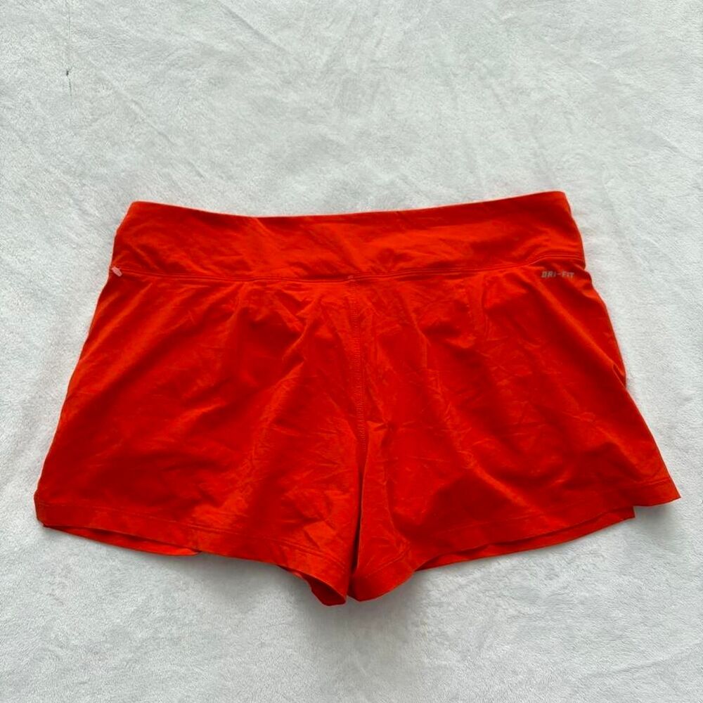 Nike Dri-Fit Orange Athletic Shorts Women's L Workout Activewear Every Day